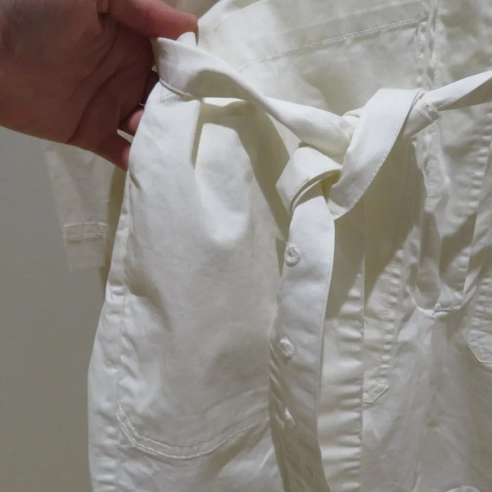 ALEX MILL Expedition Romper Jumpsuit in White Ecru Minimalist Quiet Luxury Sz S - Picture 9 of 15